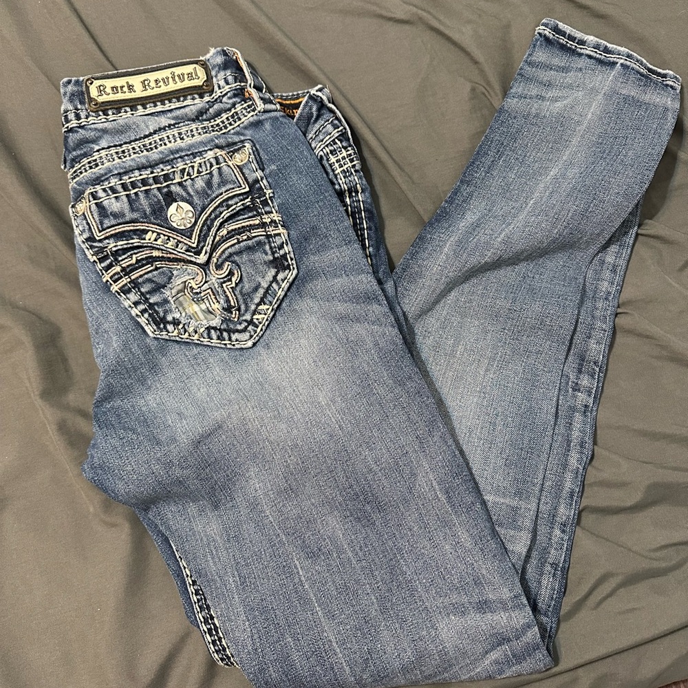 Rock, revival, skinny jeans, size 29, Raven, great condition